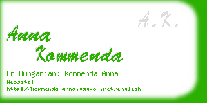 anna kommenda business card